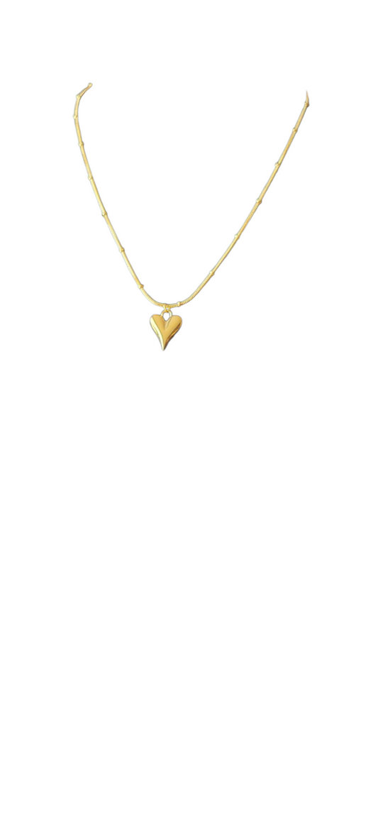 "Hearts" necklace,18k gold plated steel..