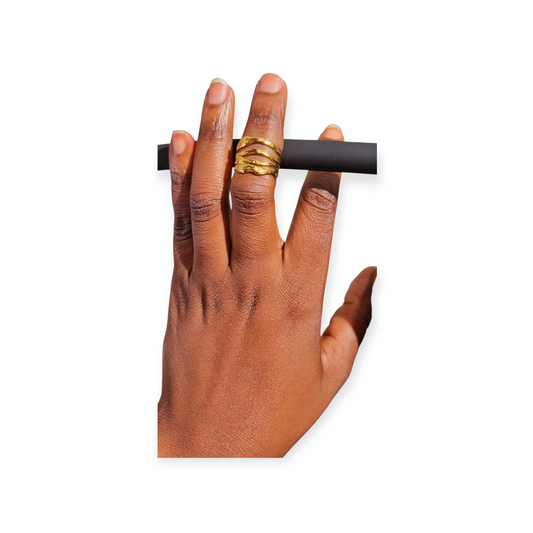 Stackable 18k Gold-plated steel Ring.