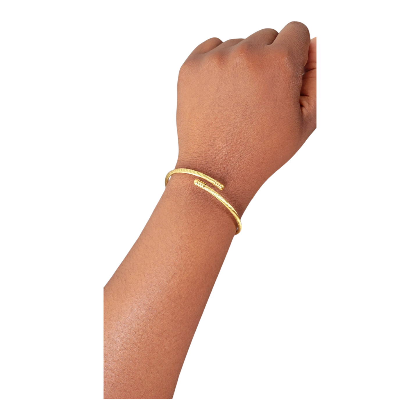 Golden Twist Cable Bracelet-18k Gold-plated steel.