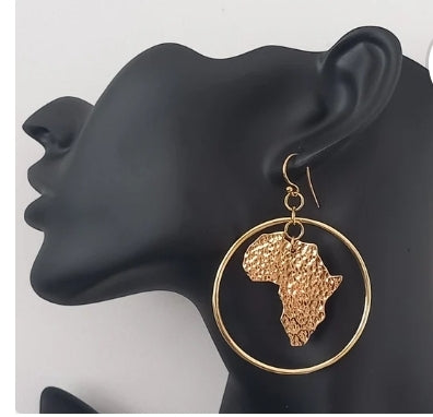 African Brass choker and earring set