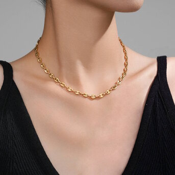 chain necklace18k Gold-plated Steel.