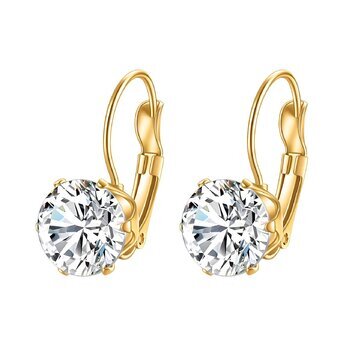 Crystal blooms 18k Gold-plated steel earrings.
