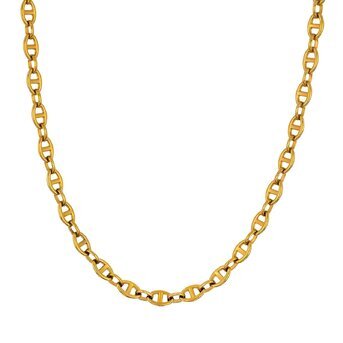 18k Gold-plated steel chain necklace.