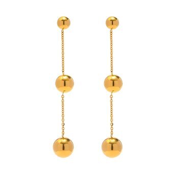Dangle drop earrings 18k Gold-plated earrings.