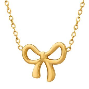 "Cherie Bow" Necklace 18k Gold-plated steel.