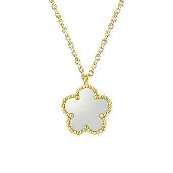 Flower necklace stainless steel,18k gold plated.