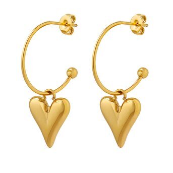 Elegant chunk Earrings 18k gold-plated steel.