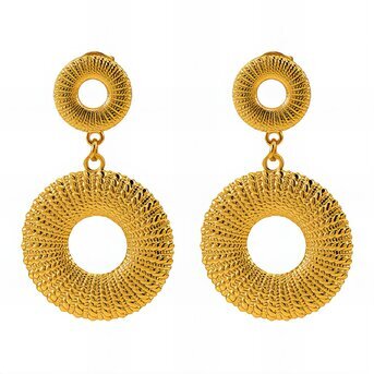 Elegant 18K Gold-plated steel earrings.