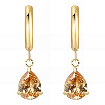Crystal blooms 18k Gold-plated steel earrings.