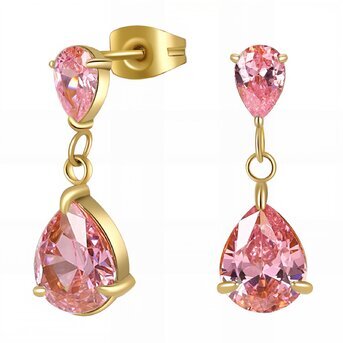 Crystal blooms 18k Gold-plated steel earrings.