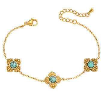 Sunflower Charm Bracelet 18k Gold-plated steel.