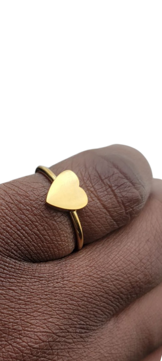 "HEART "RING,18K GOLD PLATED STEEL.