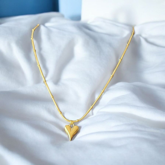 "Hearts" necklace,18k gold plated steel..