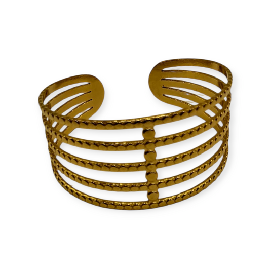 Orbit Stack Bangle -18K Gold-plated steel.