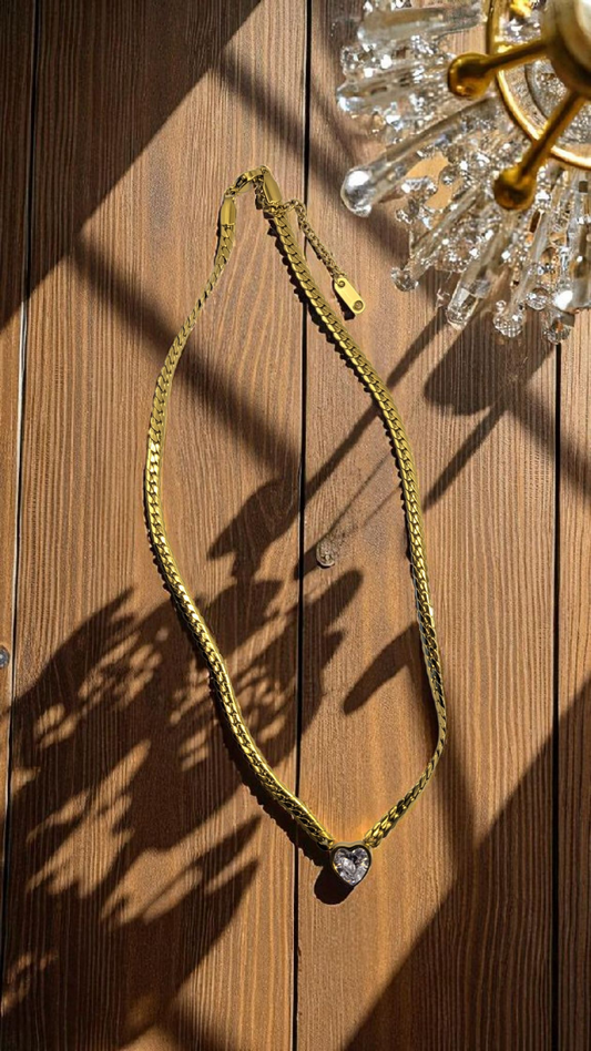 "Hearts" Necklace Gold-plated steel.