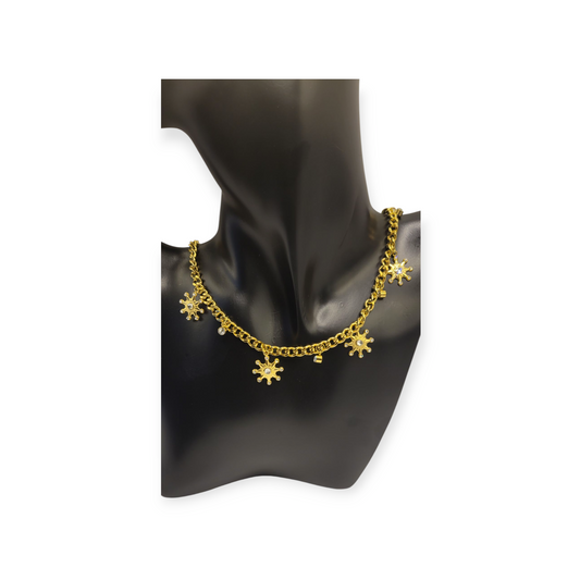 Flower Meadow necklace 18k Gold-plared steel.