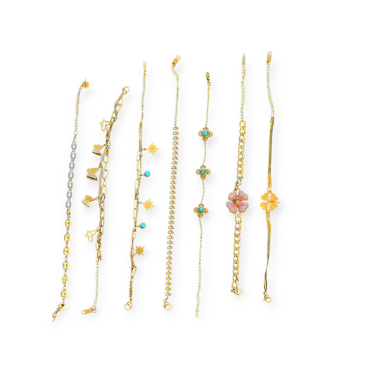 "Stars" Bracelet  -18k Gold-plated steel.