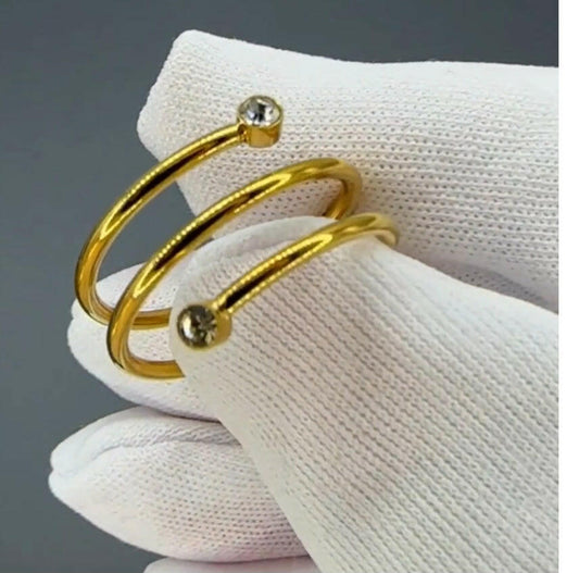 Ring,18k gold plated steel.