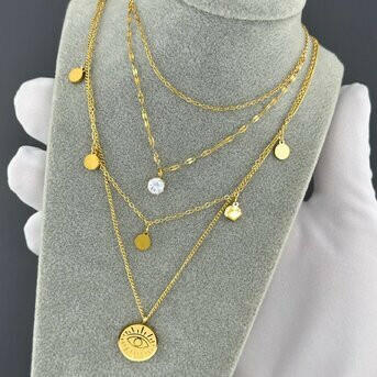 Zuri charm 18K Gold-plated stainless steel pendant.
