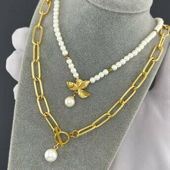 HALO LINK 18K GOLD-PLATED NECKLACE.
