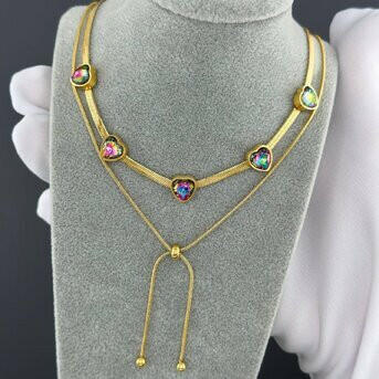 18K Gold-plated steel necklace.