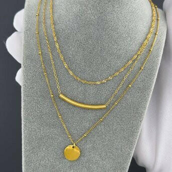 Stack Necklace  18k Gold-plated steel.