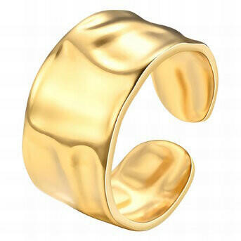 The River flow Ring 18K Gold-plated steel.
