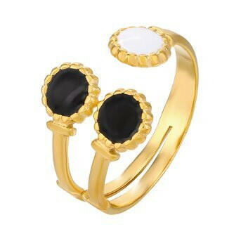 Ivory Charm Adjustable ring, 18k Gold-plated steel.
