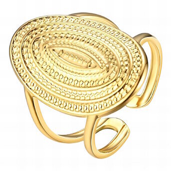 Ova Adjustable  Gold-plated steel Ring.