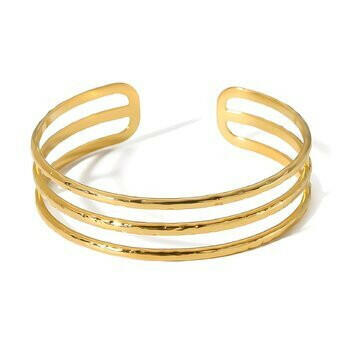 18K  Gold-plated Steel Stackable Bracelet.