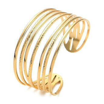 The Layered Luxe Cuff-18k Gold-plated steel.