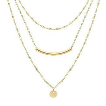 Stack Necklace  18k Gold-plated steel.