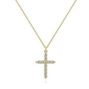 "Cross" necklace,18k gold plated steel.