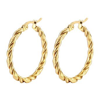 Gold hoop Earrings 18k Gold-plated steel.