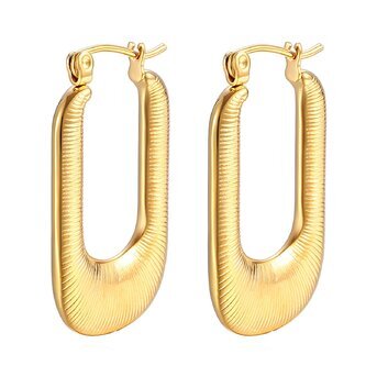 Isabella Medium Hoop Earrings,18k Gold-plated earring.