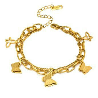 "Butterflies" Bracelet, 18k Gold-plated steel.