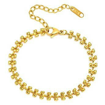 "Hearts" bracelet ,18k Gold-plated steel.