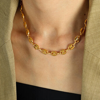 chain necklace18k Gold-plated Steel.