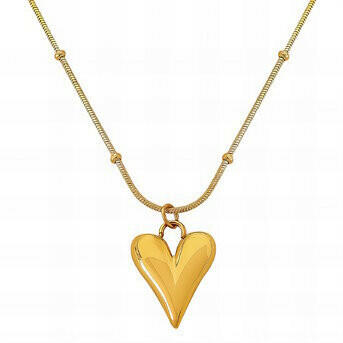 "Hearts" necklace,18k gold plated steel..
