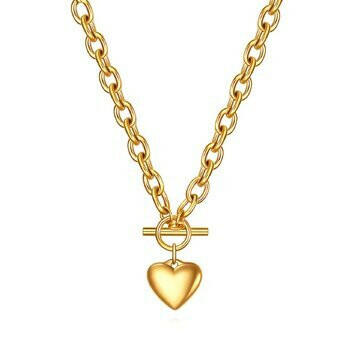 Heart necklace,18k gold plated steel.