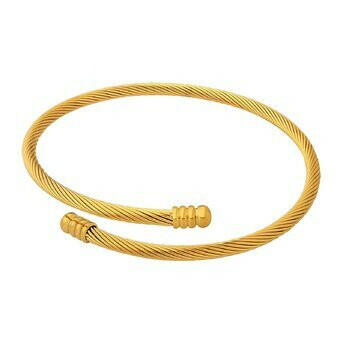 Golden Twist Cable Bracelet-18k Gold-plated steel.