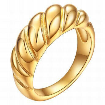 Croissant Ring 18k Gold-plated steel.