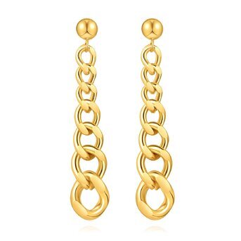 Link drop earrings 18KGold-plated steel.