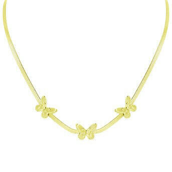 Butterflies Necklace 18k Gold-plated steel.