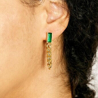 Earrings 18k gold-plated steel.