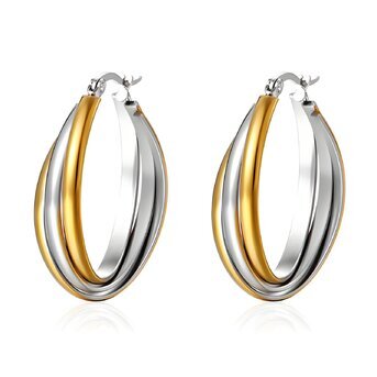 Purity Hoops 18k Gold-plated steel earrings.
