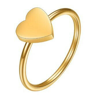 "HEART "RING,18K GOLD PLATED STEEL.