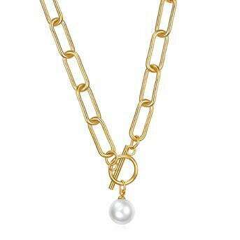 HALO LINK 18K GOLD-PLATED NECKLACE.