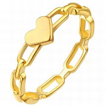 "Heart" Ring, 18K Gold Plated steel.