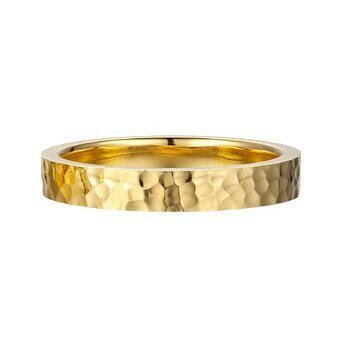 18K Hammered Gold-plated stainless steel Ring.